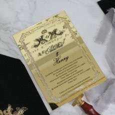 Wedding Invitation Card Laser Cut Acrylic Foiling Printing Customized